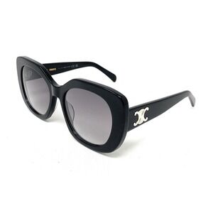 CELINE Women's Sunglasses CL 40226U 01F Shiny Black Grey Gradient Butterfly 55mm